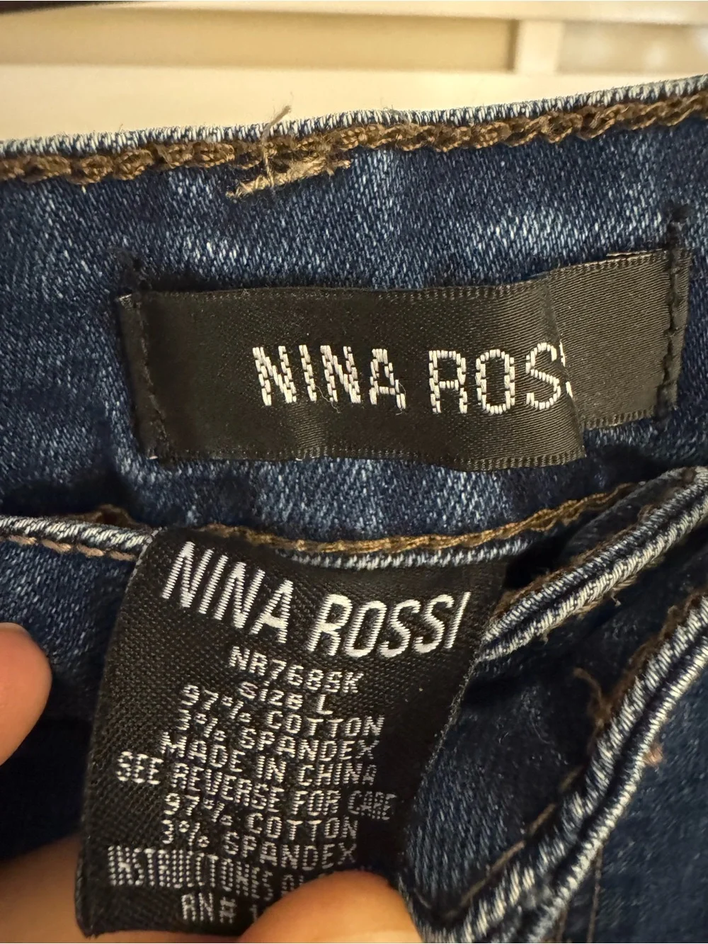 Nina Rossi High Waist Button Front Denim Pencil Skirt L Fits M/L